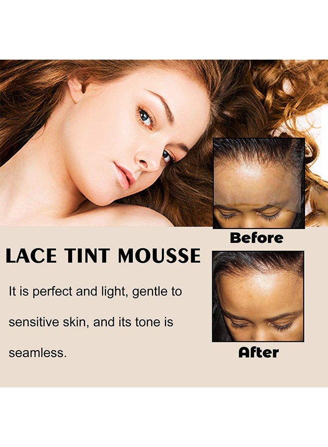 EELHOE Lace Tint Mousse，Wig Lace Tint Spray Brown, Quick Drying Lace Tint Melting Hair Mousse, Water Resistant Tinting Spray for Women Hair Wigs Natural Finishing, Light Brown-60ML - Image 3